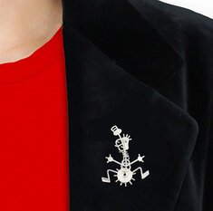 Steven Guarnaccia YIKES! Brooch jewelry silverwear