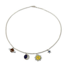 Adrian Olabuenaga HEAVENS Sterling Silver/Enamel Necklace