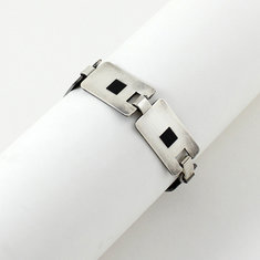 Adrian Olabuenaga SQUARE ONE Sterling Silver/Enamel Bracelet